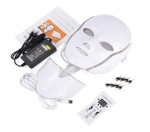 7 Farb LED Light Therapy Face Beauty Machine LED -Gesichtshalsmaske mit Mikrostrom für Hautaufhellungsvorrichtungen Versand7702963