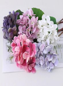 Flores decorativas grinaldas artificiais impressão 3D Touch real hidrangea casamento decoração de casa falsa flor roxa rosa azul branco r6015360