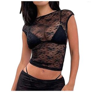 Magliette da donna a magliette da donna a maniche corte top a manica sexy a maglie vedi attraverso magliette magro