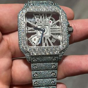Дизайнерские часы высококачественные обычаи для мужчин заморожены с майсанитом, часы хип -хоп бриллиантовые ювелирные украшения новые модели