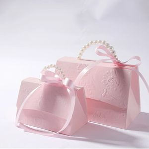 Letterpress tryckning Flower Candy Box Mini Packaging Bags Paper Box For Present Box Small Present Väskor Wedding Favors Party Decor 240426