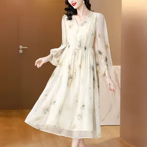 Party Dresses Spring Summer Fashion Casual Beach Sexy Sundress Women Boho Floral Chiffon Maxi Dress 2024 Korean Elegant Bodycon