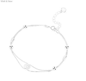 Jóias coreanas S925 Silver Simples Zircon Bracelet Women039s Versão de moda Double Layer Strip Wedding Gift38312982428316