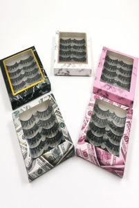 NEU WOLLE 1020 50 SETLOT 5 Paare 3D Nerz Wimpern Box 25mm Blitz ohne Wimpern Verpackung Multicolor Carton Square6243405