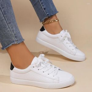 Casual Shoes 2024Women's Spring Simple Solid Color Flat Non-Slip Sports Women's Fashion Lace-Up Round Toe Comfortable Running