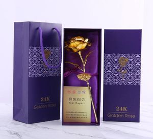 Yeni 24K Gold Single Flower Folyo Gül Günü Hediyesi Yaratıcı Karanfil Mother039s Gün Hediye Kız Factory9264444