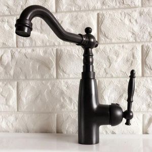 Kitchen Faucets Black Oil Rubbed Brass Single Handle Hole Basin Faucet Deck Mount Swivel Spout Bathroom Sink Mixer Tap 2nf374