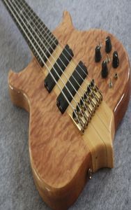 New 6 string Neck Thru Body Bass and rosewood Fingerboard 24 FretsGold Hardware and Active Pickups China Electric Guitar Bass9696644