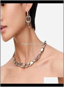 Splicing Sliver Chain Necklace Chokers For Women Color Geometric Boho Maxi Statement Party Jewelry Xyzl3 H4D8C6141714