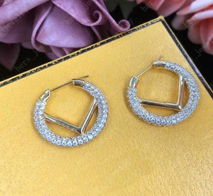 Women Earring Designer Stud Earrings Luxurys Eardrop Designers Jewelry Fashion Letter F Round Earrings Womens Party Gift Mens Dang4258171