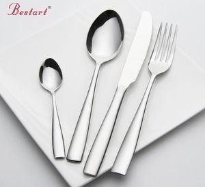 Set Cutlery ze stali nierdzewnej 24 sztuki Service 6 -osobowa srebrna nóż zestaw widelca restauracyjna Cutlery Codower Sets C181127016578710