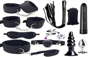 Jogo de cama para adultos definido para mulheres seguras para homens confortáveis ​​romance romance bdsm cosplay kit de brinquedo vibrador brigada chicote 2107227508319