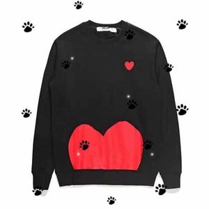 Masculino moletons tocam moletons de qualidade comas jumpers des mas mensagens garcons bordados de letra de manga longa Mulheres mulheres vermelhas corações esportivas casuais 03 21