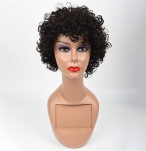 High quality Short Kinky Curly Human Hair Wigs For Women Brazilian Remy full lace front wig for black women9110575