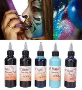 Geçici Dövmeler Airbrush Vücut Boya Mat DIY Makyaj Festivali Dövme Yüz Mürekkebi Sahne Performansı İçin Mürekkep 100ML 220930259G6892348