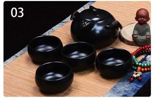 Zestawy herbaciarni Chińskie zbiór herbaty 1 Teapot 4 Teacups Zielona herbata i filiżanka