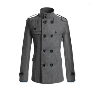 Men's Trench Coats Men Casual Overcoat Winter Fashion Long Coat Warm Jackets Soild Windbreaker Slim Stand-Collar Outerwear Parkas Male