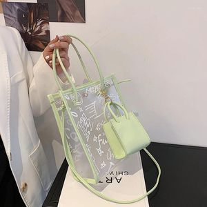 Shoulder Bags Women Brand Clear PVC Handbag Messenger Crossbody Transparent Satchel Purses