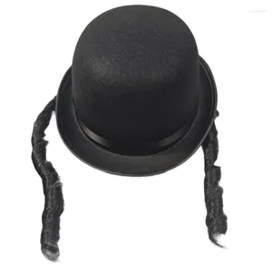 Basker Braid Bowlers Hat For Rollplay Costume Gentleman With Roll Brims Adult Carnivals Party Fedoras Stage Show Headpiece