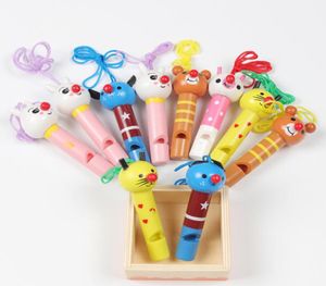 10pcs niedliche mehrfarbige Holzpfeifen Kinder Geburtstagsfeier bevorzugt Dekoration Babyparty Noice Maker Spielzeug Goody Bags Pinata Geschenke227021356