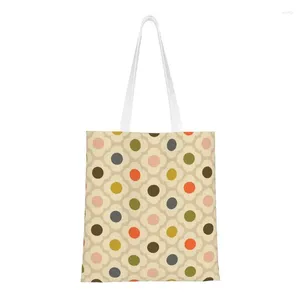 Einkaufstaschen süße Orla Kiely Flower Spot Sommer -Tasche Recycling Skandinavisches Blumenhändler Canvas Shopper Umhängetasche