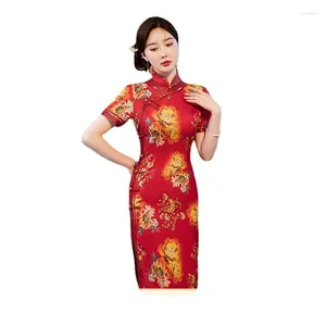 Roupas étnicas Cheongsam Dress Dress Wedding impresso diariamente sexy velho Xangai Shangant Modificado Roupas de banquete de temperamento