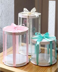 Подарочная упакованная упаковка с круглой коробкой для торта DIY выпекать десертные цветочные подарки Упаковка без ленты для рождественской свадебной вечеринки по случаю дня рождения 4657975