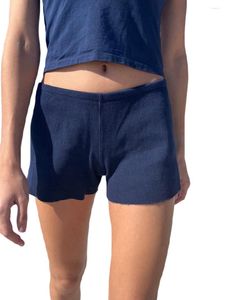 Shorts femminile femminile di colore Solido elastico pantaloni corti Summer Casual Streetwear