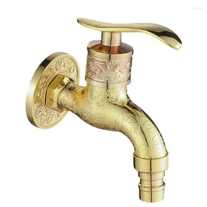 Bathroom Sink Faucets Antique Bronze Wall Mounted Tap Faucet Dragon Washing Machine Water Taps QX2E