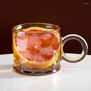 Tassen Leichter Luxusstil Tasse Vintage Hitzeresistente Glas Kaffee Kaffee Tasse trinken transparente Tassengläser für Getränke Tee Set