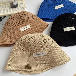 Berets Hollow The Bucte Hats Женская летняя тонкая секция дышащая корейская версия - все это матч шляпа Шляпа Солнце