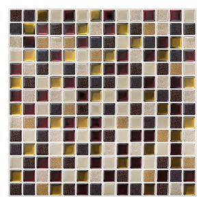 Peel and Stick Mosaic Tile Waterproof Wallpaper DIY Felxible 3d Effect Wall Tiles 5 Sheets 240415