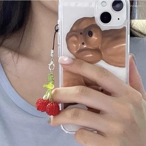 Keychains Adorable And Vibrant Cherry Phone Charm Handcraft Keychain Ornament Accessory For Youngsters Pography Enthusiasts