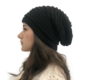 Högkvalitativ mjuk cap kvinnor039s hatt Autumn Winter Outdoor Solid Splice Hats Crochet Stick Holey Beanie Solid Color Cap Sombreros3443059