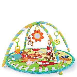 Multifunktional Fitness Frame Round Play Crawling Matte 0-12 Monate Baby Puzzle Game Decke Spaß klingende Anhänger Geschenk für Kid 240423