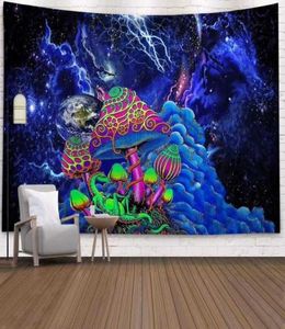 Moon Trippy Tapestry Wall Hanging Black and White Wall Cloth Tapeestries Dekorativ psykedelisk tapestry för sovrum SML T2006228919408
