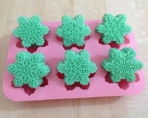 Different Snowflake Cake Mold Flexible Silicone Soap Mold For Handmade Soap Candle Candy bakeware baking moulds kitchen tools ice 6132339