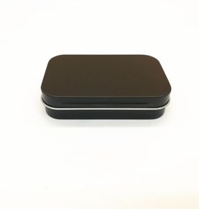 Новое прибытие черное прямоугольник Подарочный металлический шкаф для хранения оловянной коробки 95x60x21 мм без шарнира7654800