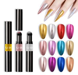 Nail Glitter Metal Nails Mirror Powder Magic Cushion Pen Shiny Gold Silver Fine Chrome Flakes Pigment DIY Beauty Tools6202877