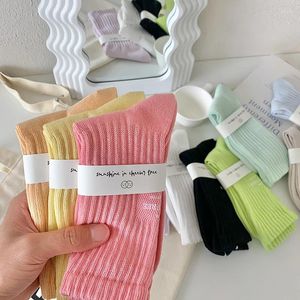 Women Socks Combed Cotton Female Spring/summer Mid-tube Ins Trend Network Red High-waisted Letter Sports Long Tube Pile