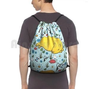 Backpack Capybaras Saco de Caminhada de Caminhada de Caminhada Capybara Pattern Design