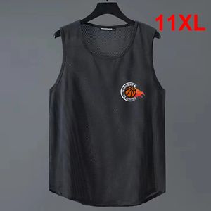 Summer Tank Tops män plus storlek 10xl 11xl basketväst fotboll fast färg som kör Väst manlig tank tops stor storlek 11xl 240418