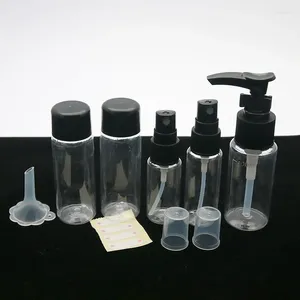 Storage Bottles High Quality Refillable Travel Set Package Cosmetics Plastic Pressing Spray Bottle Makeup Kit 7pcs/set
