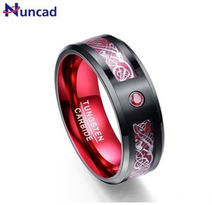 Nuncad S Tungsten Ring 8mm Wide Red Men039S Classic Wedding Band Ring Size 7891011122913701