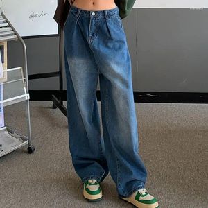 Kadın Kotları 2024 Kadın Pantolon Sonbahar ve Kış Moda Vintage Geniş Bacak Gevşek Düz