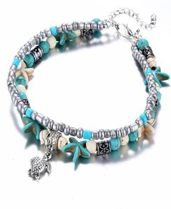 Fashion Turtle Starfish Multilayer Anklets Armband Beach Foot Chain Fashion Jewelry for Women Drop Ship8642136