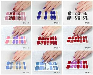 Fashion 14 Tips Nail Stickers Sheet 3D Gold Stamping Vintage False Nails Sticker Decals for Women Girls4949880