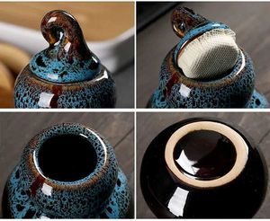Чайные наборы креативные портативные туристические чайные набор с чайным пакетом керамика и гончарная тройка Teware Coffee Teaptware Teaware Gaiwan Teacups