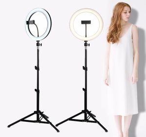 LED Selfie Ring Light Studio Pography Po Filled Ring Light Dimable med stativ som används för iPhone Yutube Makeup Live Video9932738