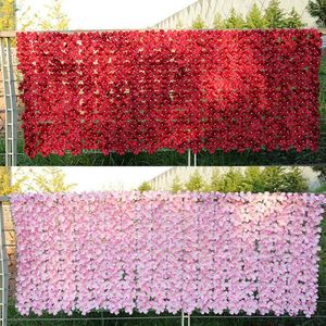 Kwiaty dekoracyjne sztuczne ogrodzenie kwiat wiśni liście symulowane siatki kwiatowe symulat simulat Plant Gorblail Dekoracja ściany